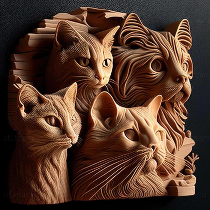 3D модель Ліоф кіт породи кіт (STL)